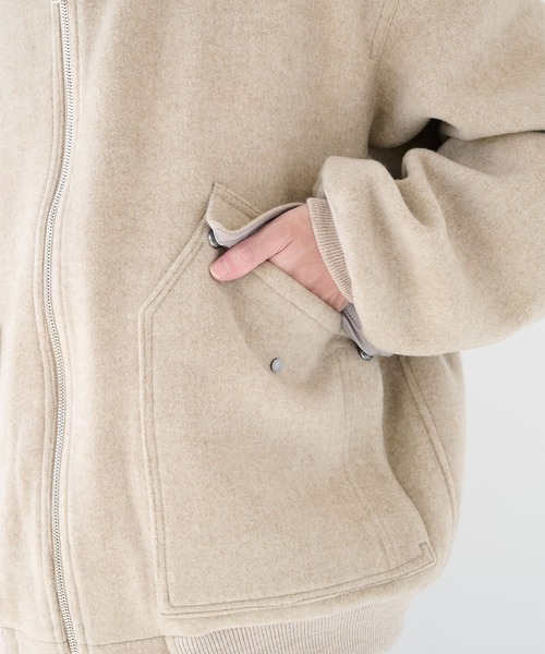 is-ness(イズネス)の「【is-ness/イズネス】WOOL ZIP FLIGHT JACKET(ブルゾン・メンズ・ブラック/ベージュ・M/L)」の16枚目の写真