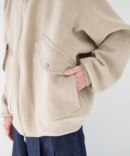 is-ness(イズネス)の「【is-ness/イズネス】WOOL ZIP FLIGHT JACKET(ブルゾン・メンズ・ブラック/ベージュ・M/L)」の17枚目の写真