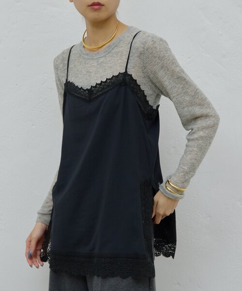 GALLARDAGALANTE（ガリャルダガランテ）の「【HERITANOVUM】レースキャミソール（キャミソール・レディース・ブラック/オフホワイト・FREE）」の15枚目の写真