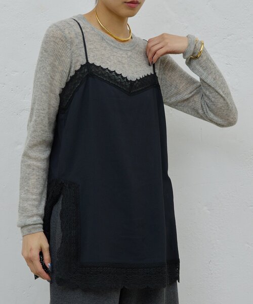 GALLARDAGALANTE（ガリャルダガランテ）の「【HERITANOVUM】レースキャミソール（キャミソール・レディース・ブラック/オフホワイト・FREE）」の14枚目の写真