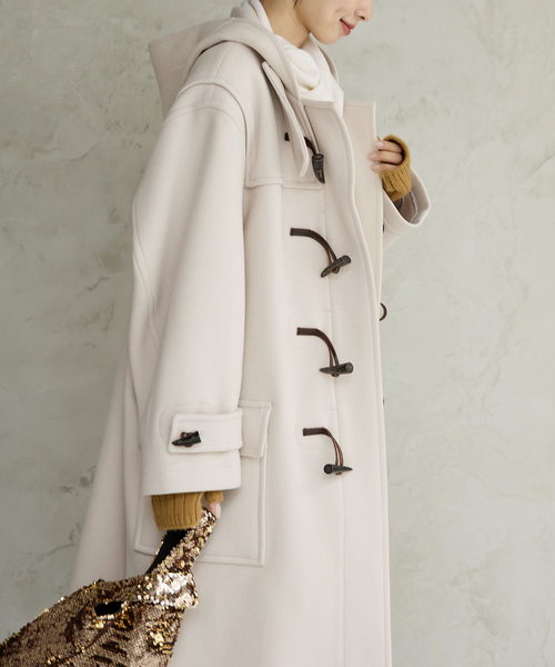 IENA（イエナ）の「MONTGOMERY/モンゴメリー 別注 140sパイル ロングダッフルコート（ダッフルコート・レディース・ホワイト・FREE）」の19枚目の写真