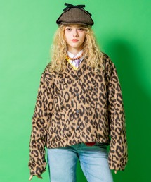 a.p.o.v.（エーピーオービー）の「a.p.o.v. レオパードファータッチ短丈カーディガン（カーディガン/ボレロ）」