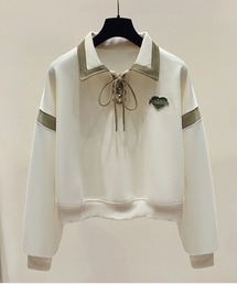 ＆soiree（アンドソワレ）の「ハート刺繍バイカラースウェット（スウェット・レディース）」