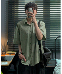 LEIRE（ルアール）の「Ever Cotton Short Sleeve Shirt [Khaki]（シャツ/ブラウス・メンズ）」