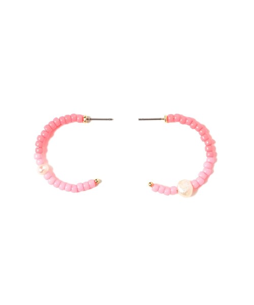 BEAMS BOY(ビームスボーイ)の「淡水パール × ビーズ ピアス(ピアス(両耳用)・レディース・ピンク/ホワイト/イエロー・ONE SIZE)」の3枚目の写真