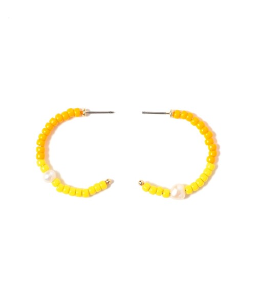 BEAMS BOY(ビームスボーイ)の「淡水パール × ビーズ ピアス(ピアス(両耳用)・レディース・ピンク/ホワイト/イエロー・ONE SIZE)」の2枚目の写真