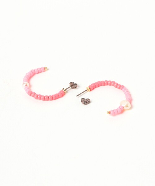 BEAMS BOY(ビームスボーイ)の「淡水パール × ビーズ ピアス(ピアス(両耳用)・レディース・ピンク/ホワイト/イエロー・ONE SIZE)」の5枚目の写真