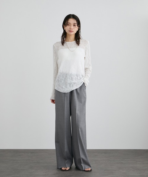 SALON adam et rope'（サロン アダム エ ロペ）の「ノンミュールジングウールパンツ（その他パンツ・レディース・グレー/ベージュ・S/M）」の19枚目の写真