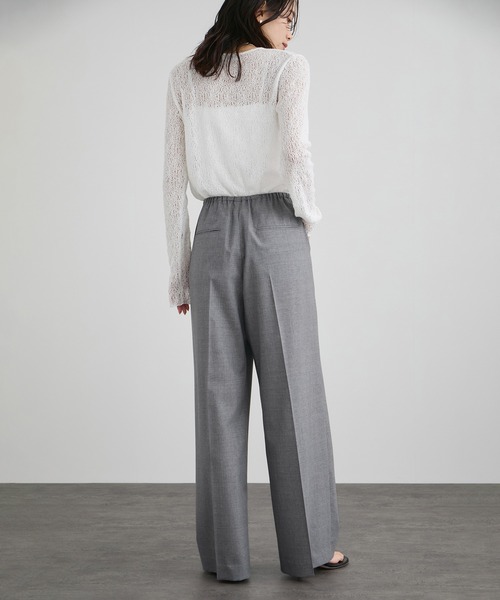 SALON adam et rope'（サロン アダム エ ロペ）の「ノンミュールジングウールパンツ（その他パンツ・レディース・グレー/ベージュ・S/M）」の10枚目の写真