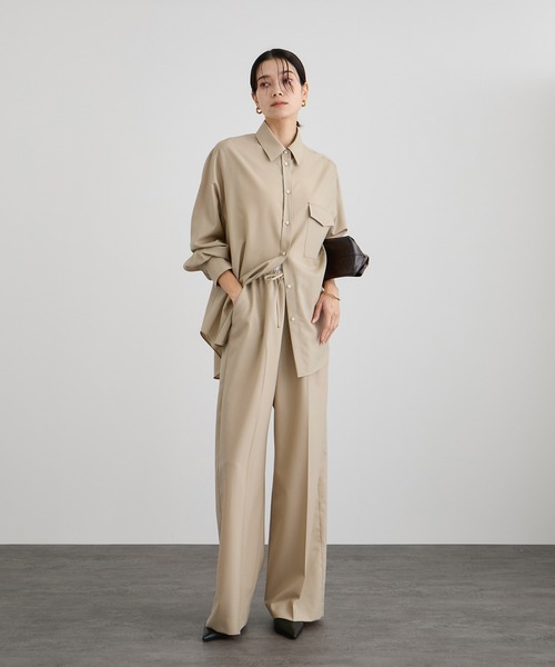 SALON adam et rope'（サロン アダム エ ロペ）の「ノンミュールジングウールパンツ（その他パンツ・レディース・グレー/ベージュ・S/M）」の4枚目の写真