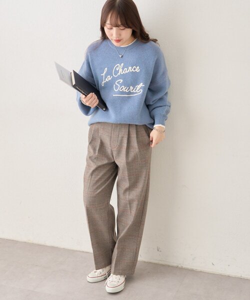 NAO(ナオ)の「【NAO】コード刺繍ロゴプルオーバー(ニット/セーター・レディース・ブルー/チャコールグレー/アイボリー/ブラウン/オレンジ・FREE)」の14枚目の写真