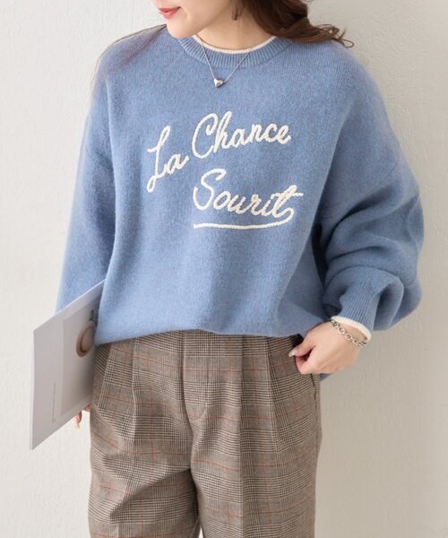 NAO(ナオ)の「【NAO】コード刺繍ロゴプルオーバー(ニット/セーター・レディース・ブルー/チャコールグレー/アイボリー/ブラウン/オレンジ・FREE)」の12枚目の写真