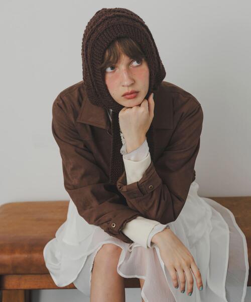 SMELLY（スメリー）の「ケーブルアミボンネット（ニットキャップ/ビーニー・レディース・ブラウン/アイボリー・-）」の13枚目の写真