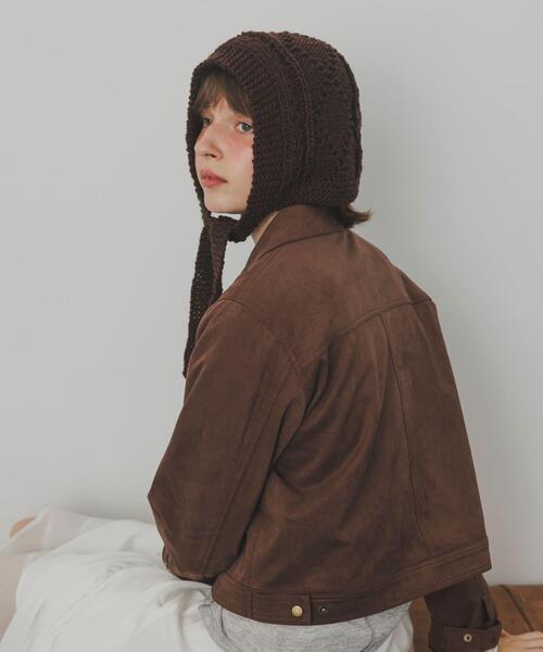 SMELLY（スメリー）の「ケーブルアミボンネット（ニットキャップ/ビーニー・レディース・ブラウン/アイボリー・-）」の17枚目の写真