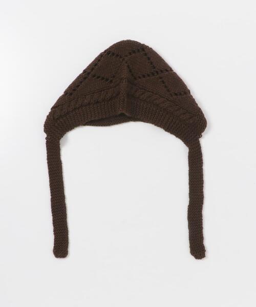 SMELLY（スメリー）の「ケーブルアミボンネット（ニットキャップ/ビーニー・レディース・ブラウン/アイボリー・-）」の18枚目の写真