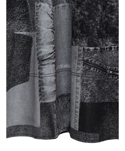 Ameri（アメリ）の「DENIM PATCHWORK PRINT SKIRT（デニムスカート・レディース・ブラック/ブルー・SMALL/MEDIUM）」の11枚目の写真