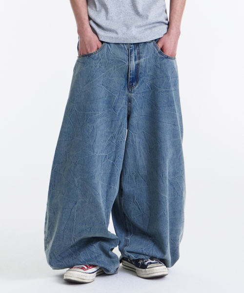 KICHUL(キチョル)の「BALLOON FIT DENIM PANTS (MID BLUE)(デニムパンツ・レディース・その他・LARGE/MEDIUM/SMALL/X-SMALL/XX-SMALL)」の4枚目の写真