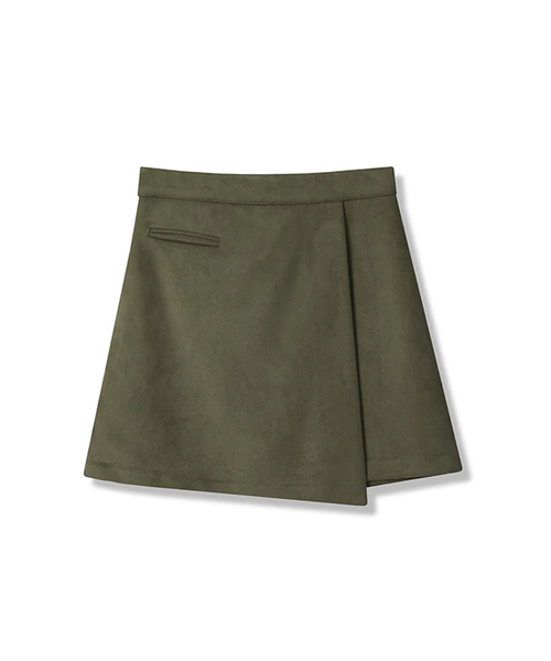 Vivacious（ビバシャス）の「Unbalance Mini Skirt - 4COL（スカート・レディース・チャコール/ブラック/カーキ/ピンク・SMALL/MEDIUM）」の3枚目の写真