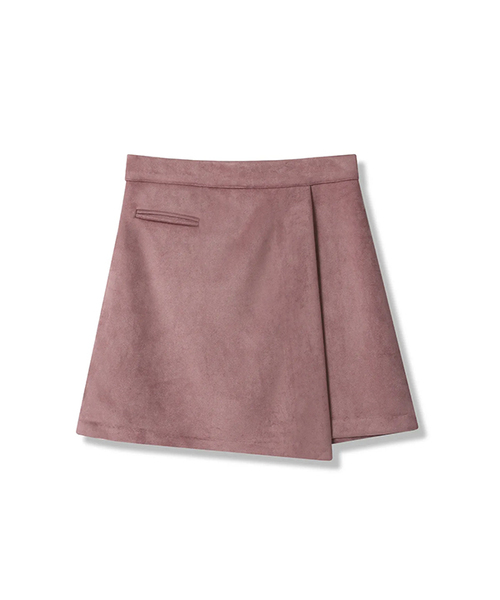 Vivacious（ビバシャス）の「Unbalance Mini Skirt - 4COL（スカート・レディース・チャコール/ブラック/カーキ/ピンク・SMALL/MEDIUM）」の4枚目の写真