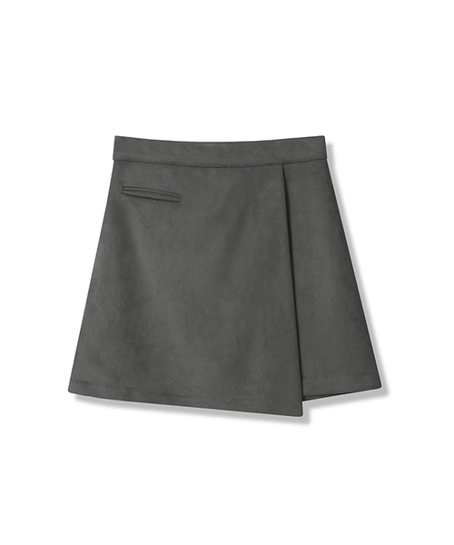 Vivacious（ビバシャス）の「Unbalance Mini Skirt - 4COL（スカート・レディース・チャコール/ブラック/カーキ/ピンク・SMALL/MEDIUM）」の2枚目の写真