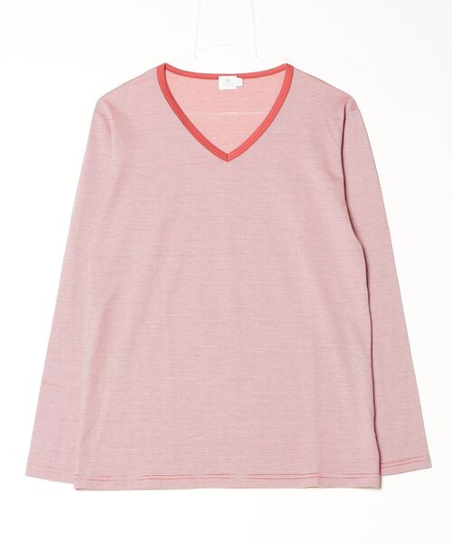SUNSPEL(サンスペル)の「【KS】【SUNSPEL/サンスペル】BORDER VNECK CUT(Tシャツ/カットソー・メンズ・レッド・SMALL)」の1枚目の写真