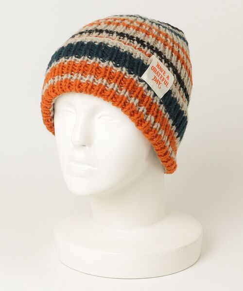 ROSE BUD（ローズバッド）の「(HAVE A GRATEFUL DAY)WATCH CAP（ニットキャップ/ビーニー・レディース・オレンジ/グレー・ONE SIZE）」の14枚目の写真