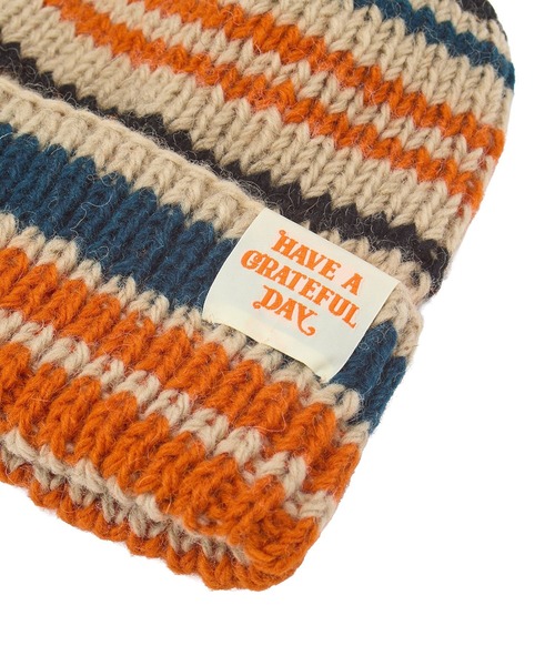 ROSE BUD（ローズバッド）の「(HAVE A GRATEFUL DAY)WATCH CAP（ニットキャップ/ビーニー・レディース・オレンジ/グレー・ONE SIZE）」の10枚目の写真