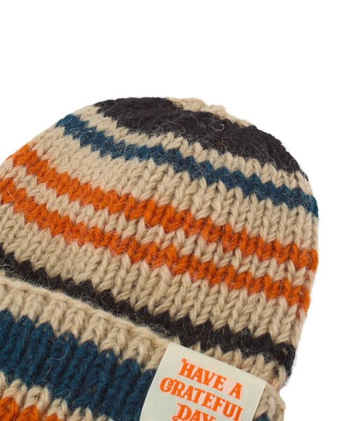 ROSE BUD（ローズバッド）の「(HAVE A GRATEFUL DAY)WATCH CAP（ニットキャップ/ビーニー・レディース・オレンジ/グレー・ONE SIZE）」の11枚目の写真