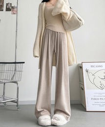 暖か イージーワイドパンツ