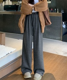 暖か イージーワイドパンツ
