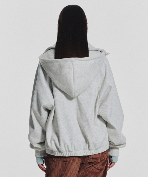 MENASOO(ミナス)の「Waffle Mink Daily Hooded Zip Up_Oatmeal(パーカー・レディース・オートミール・F)」の3枚目の写真