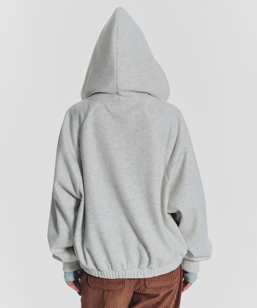 MENASOO(ミナス)の「Waffle Mink Daily Hooded Zip Up_Oatmeal(パーカー・レディース・オートミール・F)」の7枚目の写真