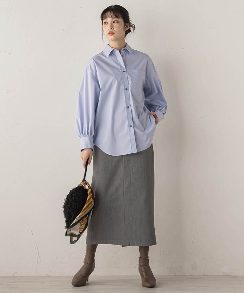 Droite lautreamont(ドロワットロートレアモン)の「裏起毛タイトスカート≪手洗い可能≫(スカート・レディース・ブラック/ライトグレー・M)」の16枚目の写真