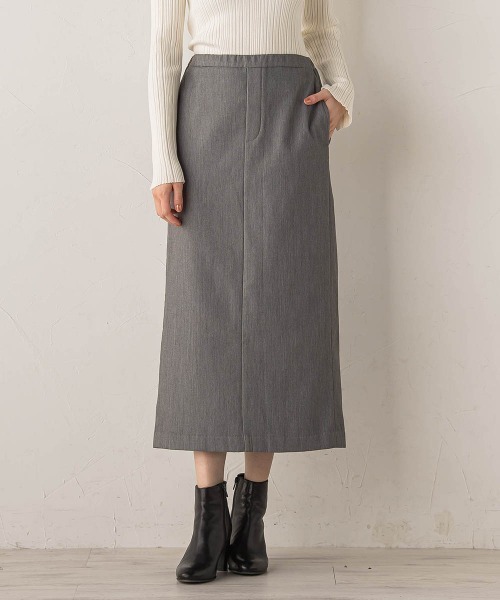 Droite lautreamont(ドロワットロートレアモン)の「裏起毛タイトスカート≪手洗い可能≫(スカート・レディース・ブラック/ライトグレー・M)」の12枚目の写真