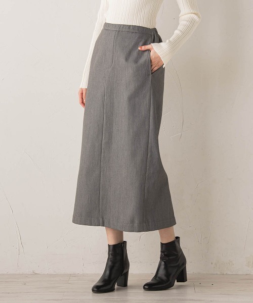 Droite lautreamont(ドロワットロートレアモン)の「裏起毛タイトスカート≪手洗い可能≫(スカート・レディース・ブラック/ライトグレー・M)」の13枚目の写真