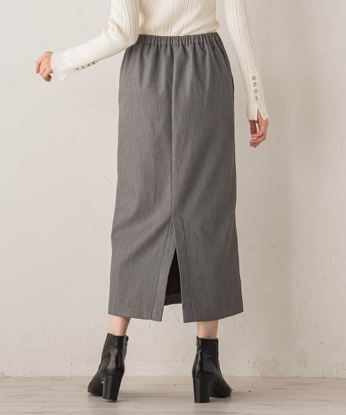 Droite lautreamont(ドロワットロートレアモン)の「裏起毛タイトスカート≪手洗い可能≫(スカート・レディース・ブラック/ライトグレー・M)」の15枚目の写真