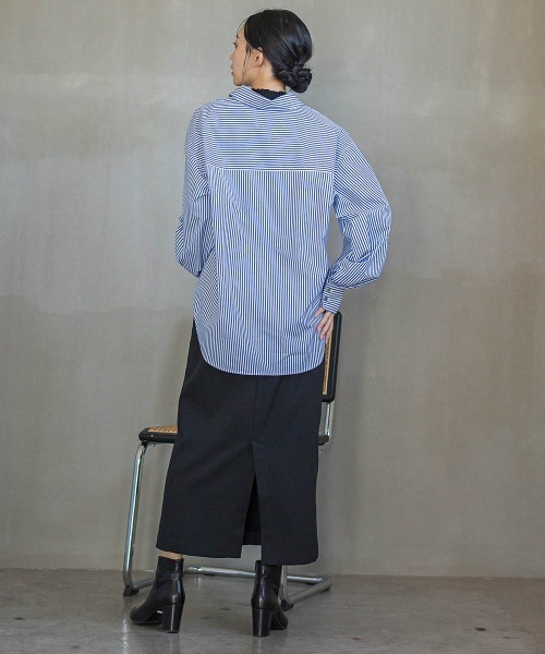 Droite lautreamont(ドロワットロートレアモン)の「裏起毛タイトスカート≪手洗い可能≫(スカート・レディース・ブラック/ライトグレー・M)」の11枚目の写真