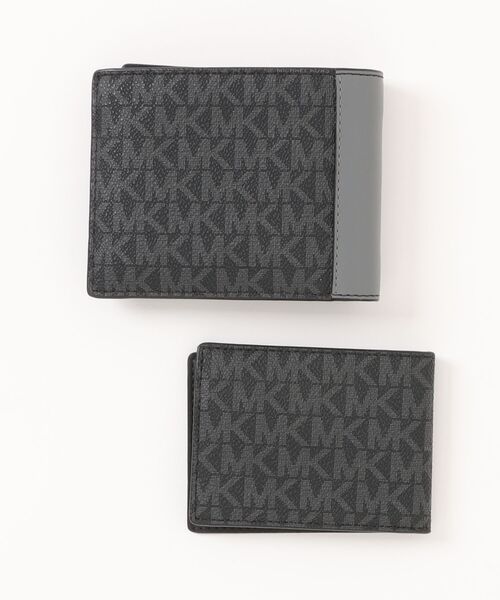 MICHAEL KORS(マイケルコース)の「COOPER ビルフォールド ウォレット ウィズ パスケース - MKシグネチャー(札入れ/マネークリップ・メンズ・ガンメタ・FREE)」の2枚目の写真