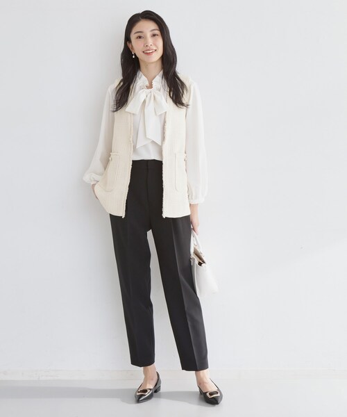 THE SHOP TK （ザ ショップ ティーケー ）の「【フォーマルにもカジュアルにも】ツイードジレ（ベスト・レディース・アイボリー/ネイビー/ブラック系3・12/13）」の8枚目の写真