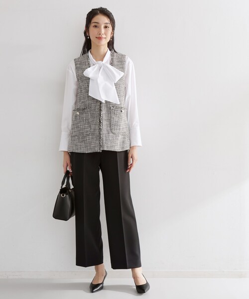 THE SHOP TK （ザ ショップ ティーケー ）の「【フォーマルにもカジュアルにも】ツイードジレ（ベスト・レディース・アイボリー/ネイビー/ブラック系3・12/13）」の16枚目の写真