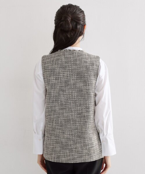 THE SHOP TK （ザ ショップ ティーケー ）の「【フォーマルにもカジュアルにも】ツイードジレ（ベスト・レディース・アイボリー/ネイビー/ブラック系3・12/13）」の20枚目の写真