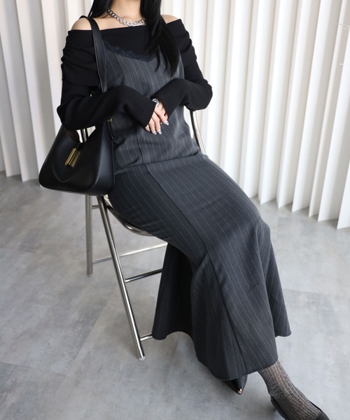 セール】ストライプマーメイドワンピース（ワンピース）｜YENNA