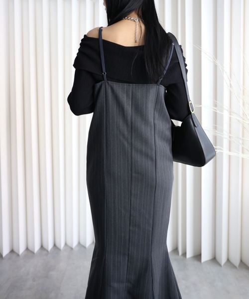 YENNA（イェンナ）の「【ストライプマーメイドワンピース】卒業式/入学式/オケージョンワンピース（ワンピース・レディース・ベージュ/グレイッシュベージュ/チャコールグレー・FREE）」の14枚目の写真