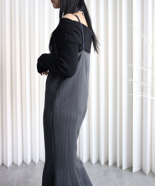 YENNA（イェンナ）の「【ストライプマーメイドワンピース】卒業式/入学式/オケージョンワンピース（ワンピース・レディース・ベージュ/グレイッシュベージュ/チャコールグレー・FREE）」の15枚目の写真