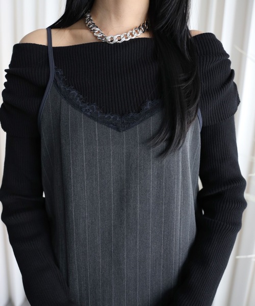 YENNA（イェンナ）の「【ストライプマーメイドワンピース】卒業式/入学式/オケージョンワンピース（ワンピース・レディース・ベージュ/グレイッシュベージュ/チャコールグレー・FREE）」の17枚目の写真