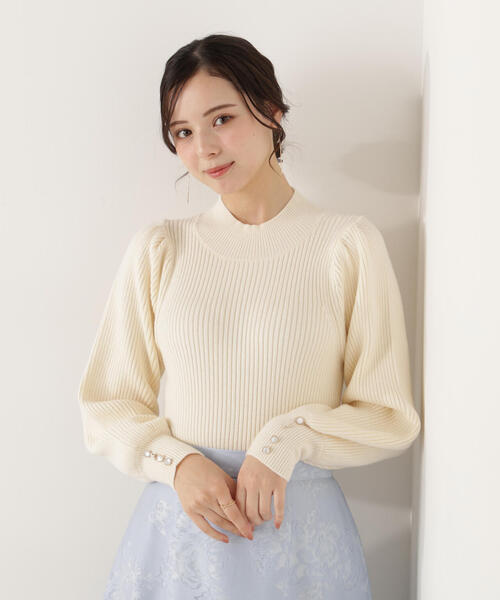 PROPORTION BODY DRESSING（プロポーションボディドレッシング）の「ハイネックボリュームスリーブニット / 1216170008（ニット/セーター・レディース・イエロー/ライトグリーン/ホワイト系その他・MEDIUM/SMALL）」の2枚目の写真