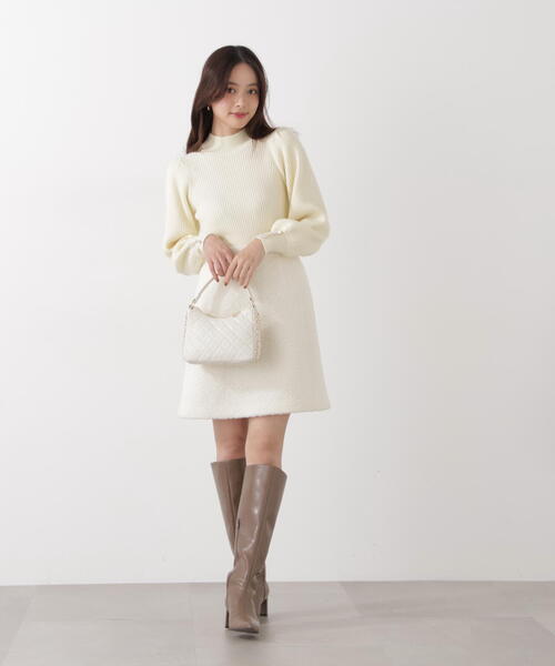 PROPORTION BODY DRESSING（プロポーションボディドレッシング）の「ハイネックボリュームスリーブニット / 1216170008（ニット/セーター・レディース・イエロー/ライトグリーン/ホワイト系その他・MEDIUM/SMALL）」の4枚目の写真