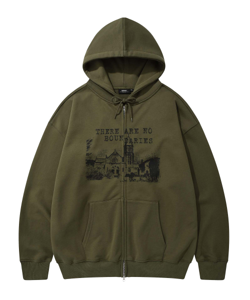 KANEITEI(カネイテイ)の「NO BOUNDARIES HOOD ZIP-UP (OLIVE)(パーカー・レディース・オリーブ・MEDIUM/LARGE/X-LARGE)」の1枚目の写真
