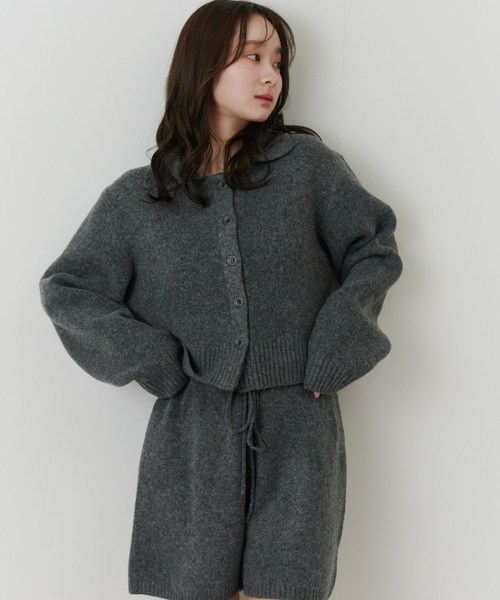 Olu.（オルドット）の「メランジニットショートパンツ[セットアップ可能]（その他パンツ・レディース・チャコールグレー/ブラウン・FREE）」の3枚目の写真