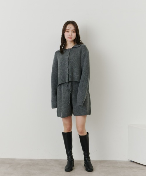 Olu.（オルドット）の「メランジニットショートパンツ[セットアップ可能]（その他パンツ・レディース・チャコールグレー/ブラウン・FREE）」の7枚目の写真